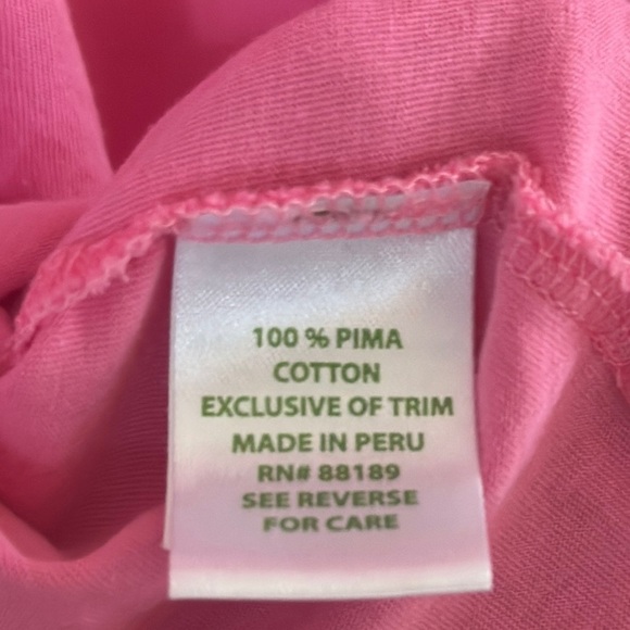 Lilly Pulitzer Elsa Pima Cotton Pink 3 button Top size  Small - Picture 8 of 8